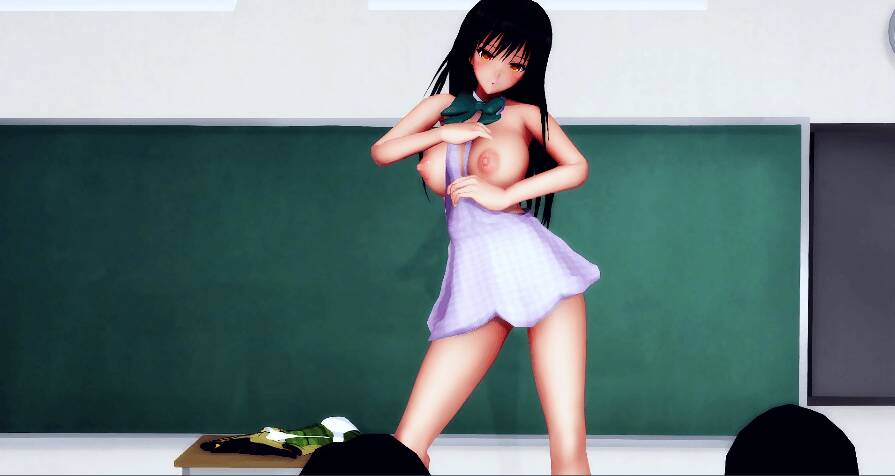 【MMD】催眠状態の古手川唯が裸エプロンでBAAM 【Iwara】