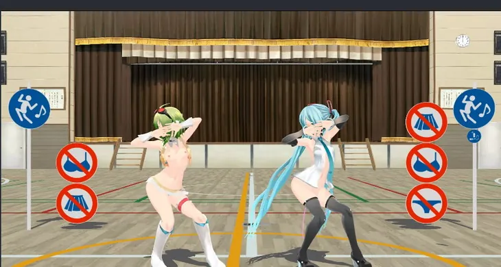 エロ標識ミクとGUMI