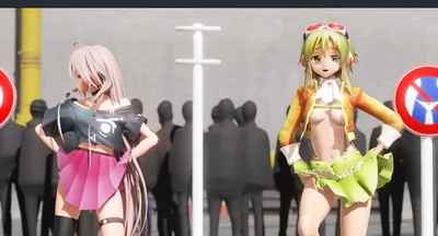 GUMIとIAのエロ標識ダンス