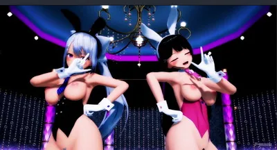 樋口楓と月ノ美兎のエロバニー